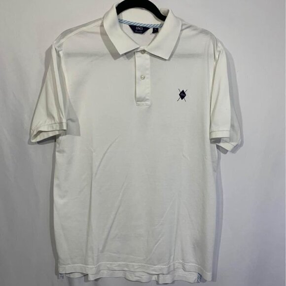 lincs by David Chu polo golf shirt. Size mens Large. White. 100% cotton. - Picture 1 of 8